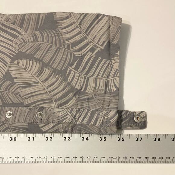 NWOT DEMOCRACY Pant 12 Flex-ellent Grey Palm-Leaf Roll-Tab-Snap Stretch Tropical - Picture 9 of 11